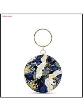 Painted Evening Clutch Purse Handmade Antique Style Kiss Lock Party Wedding Bag